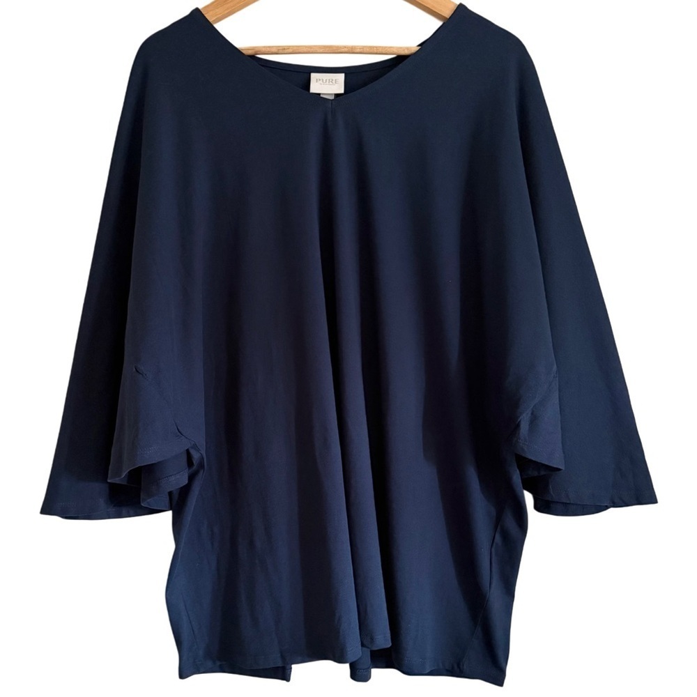 PURE BY ULLA POPKEN Organic Cotton Lightweight Boxy Batwing Sleeve Top 20/22 NWT - Picture 6 of 12